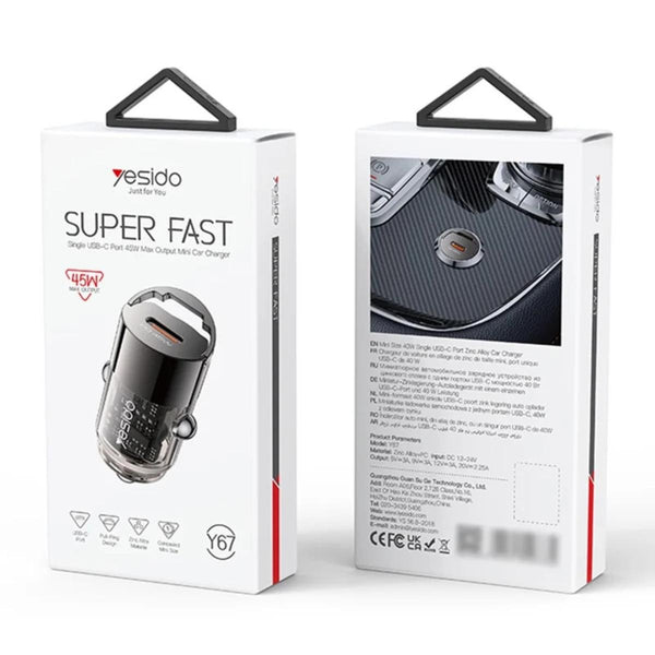 YESIDO Y67 PD 45W Type-C Mini Car Charger
