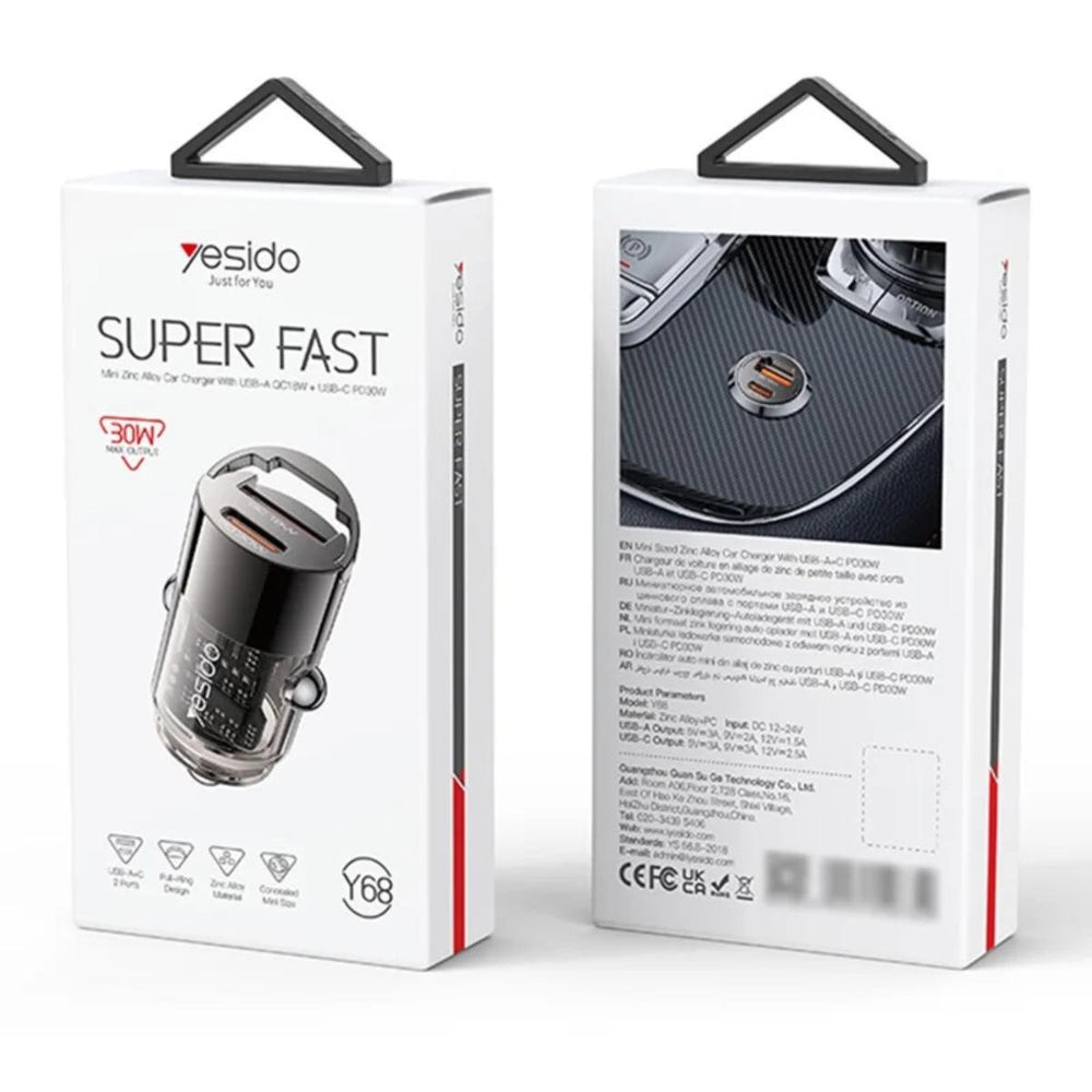 YESIDO Y68 Dual Port PD & QC Fast Charging Car Charger