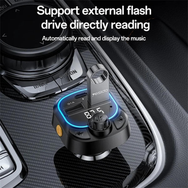 YESIDO Y70 Bluetooth 5.3 FM Transmitter Car Charger