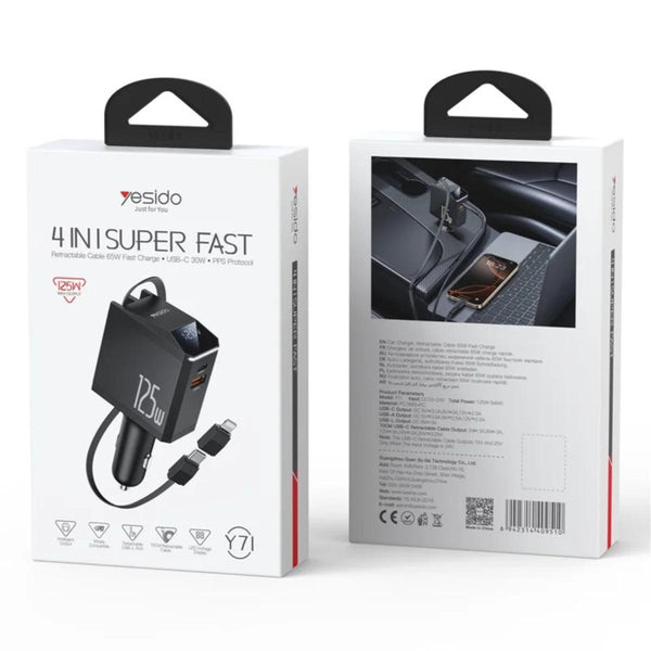YESIDO Y71 125W Multi-Port Fast Charging Car Charger