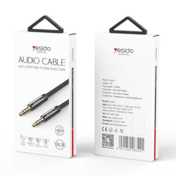 YESIDO YAU16 3m 3.5mm AUX Audio Connection Cable