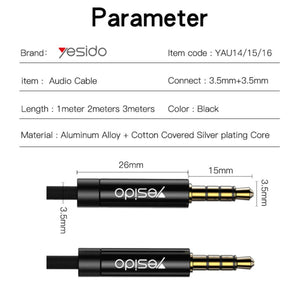 YESIDO YAU16 3m 3.5mm AUX Audio Connection Cable