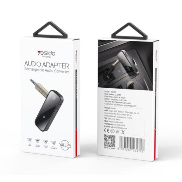 YESIDO YAU25 Mini Wireless Receiver To 3.5mm AUX Audio Transmitter Adapter
