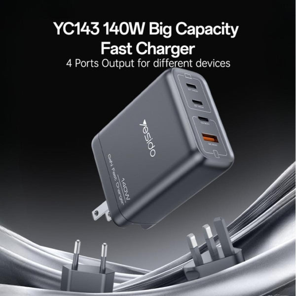 YESIDO YC143 140W 4-Port GaN Fast Charger
