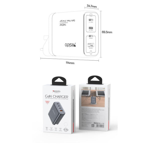 YESIDO YC143 140W 4-Port GaN Fast Charger