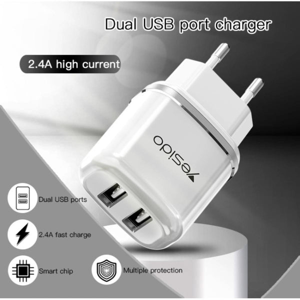 YESIDO YC26 Dual USB Fast Charging Adapter
