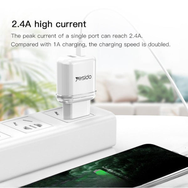 YESIDO YC26 Dual USB Fast Charging Adapter