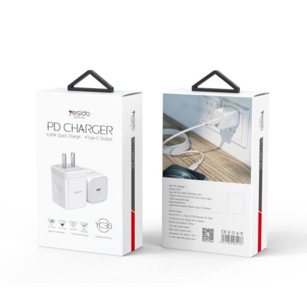 YESIDO YC30 20W Type-C Fast Charging Adapter