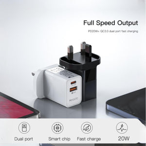 YESIDO YC32 20W Dual-Port Fast Charger