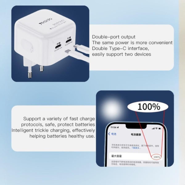 YESIDO YC38 35W GaN Dual-Port Fast Charger