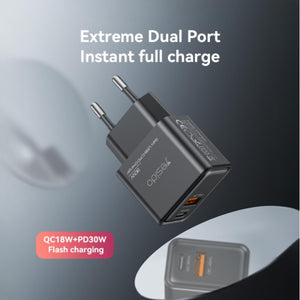 YESIDO YC64 30W GaN Dual-Port Fast Charger