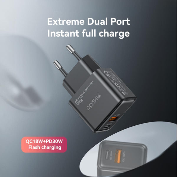 YESIDO YC64 30W GaN Dual-Port Fast Charger