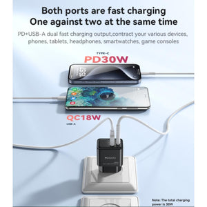 YESIDO YC64 30W GaN Dual-Port Fast Charger