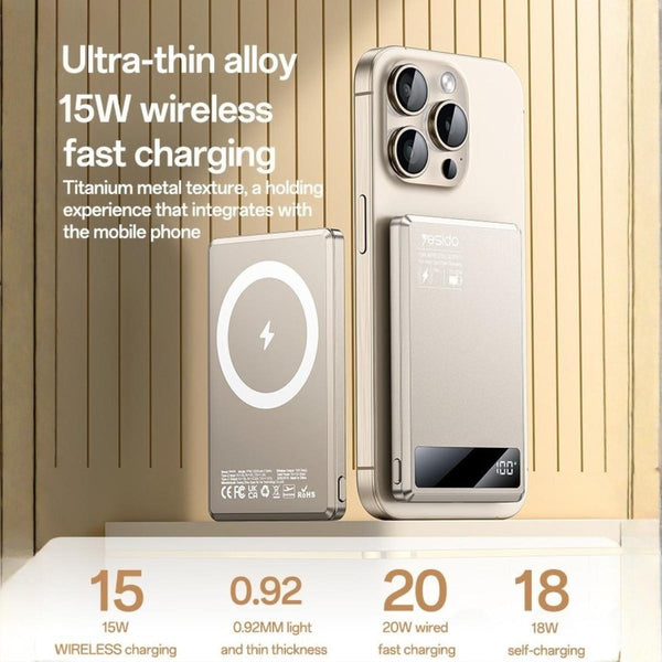 YESIDO YP66 Ultra-Slim Magnetic Power Bank