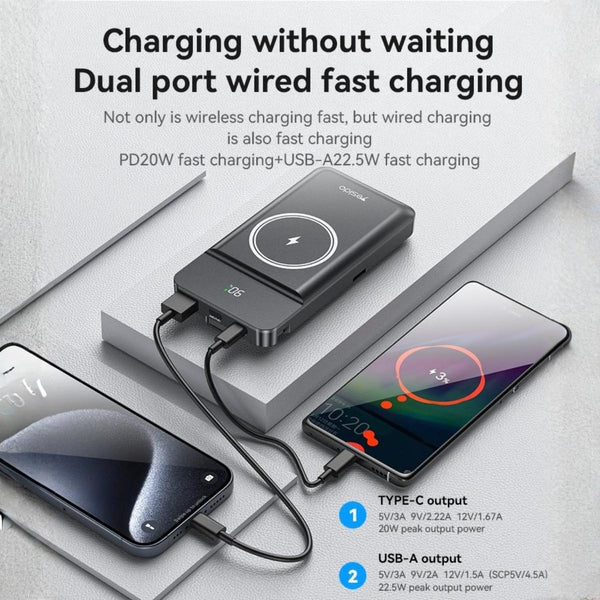 YESIDO YP69 6-in-1 Magnetic Wireless Power Bank