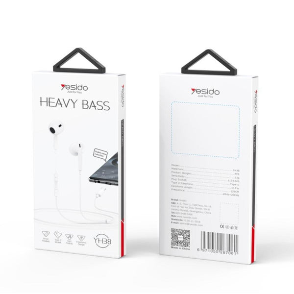 YH38 Type-C Wired In-Ear Earphones