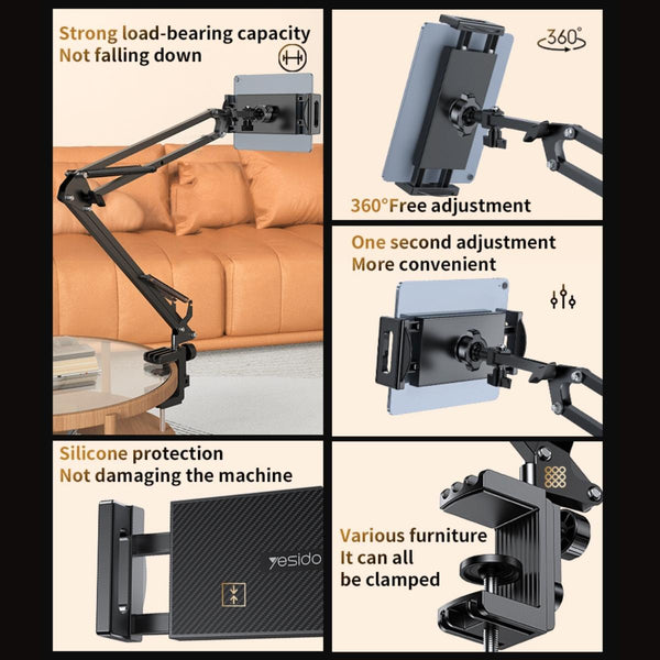 Yesido C296 360 Free Adjustment Multi-directional Folding Shaft Phone Holder