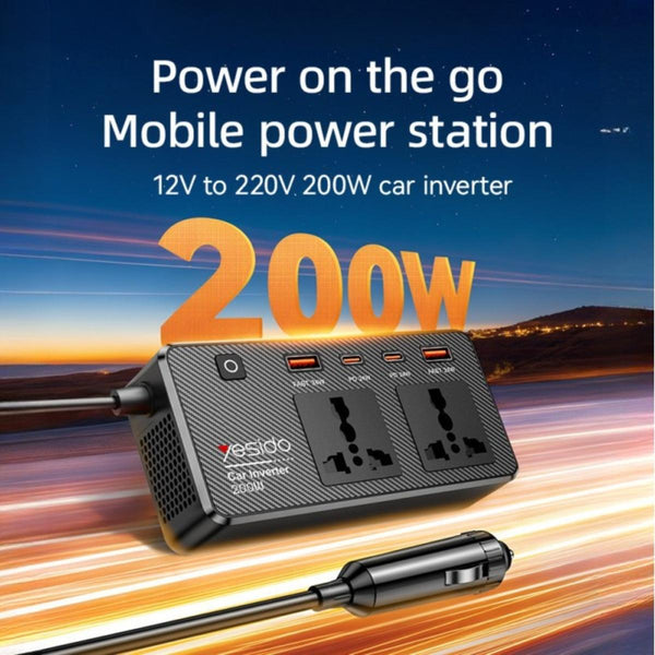 Yesido VC07 200W Smart Car Power Inverter