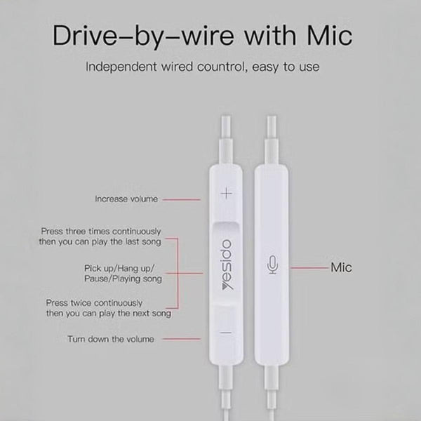 Yesido YH50 Lightning Wired Music Earphones