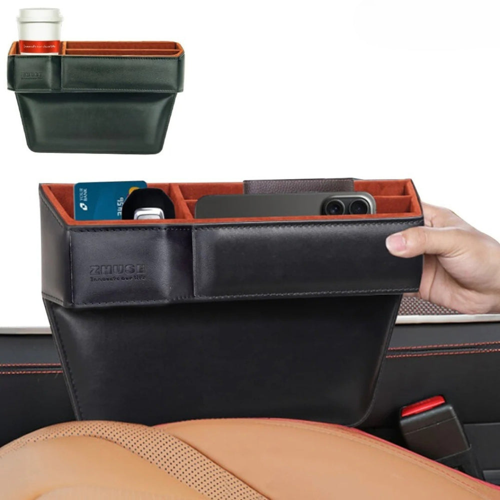 Premium Leather Car Seat Gap Organizer