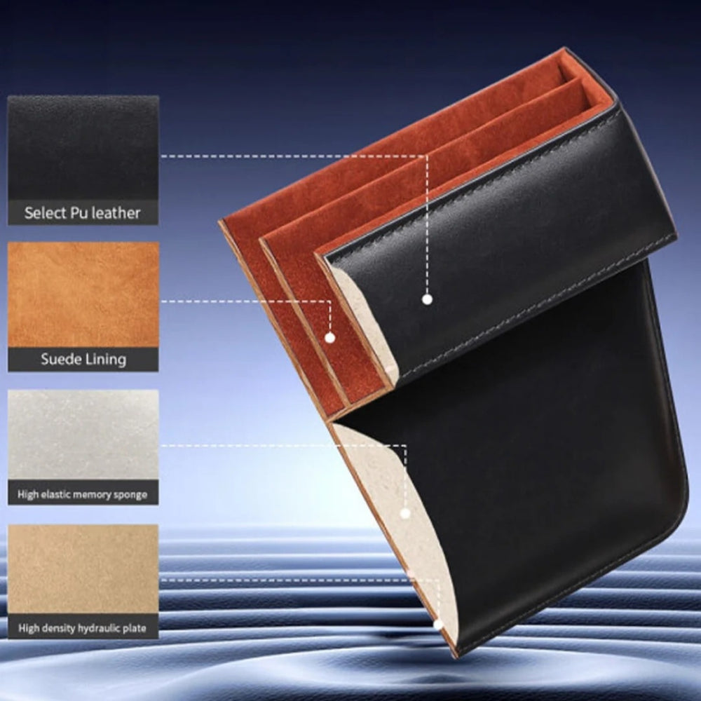 Premium Leather Car Seat Gap Organizer