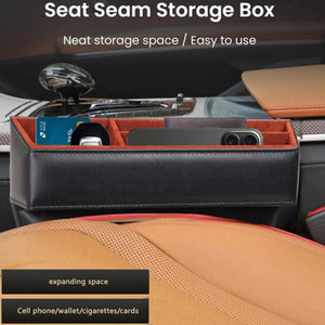 Premium Leather Car Seat Gap Organizer