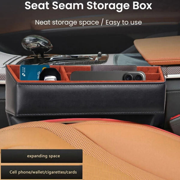 Premium Leather Car Seat Gap Organizer
