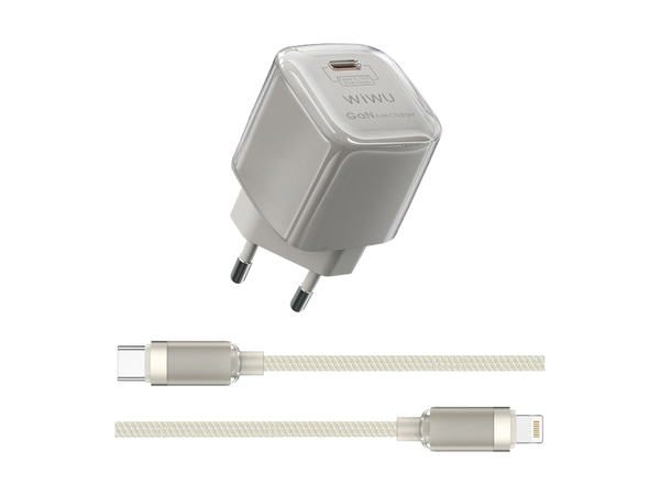 WIWU Jello GaN Charger with Lightning Cable Wi-U016
