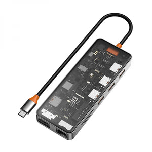 WIWU CB011 TRANSPARENT 11 IN 1 CYBER USB-C HUB