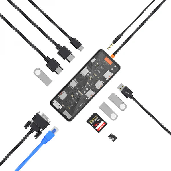 WIWU CB012 TRANSPARENT 12 IN 1 CYBER USB-C HUB