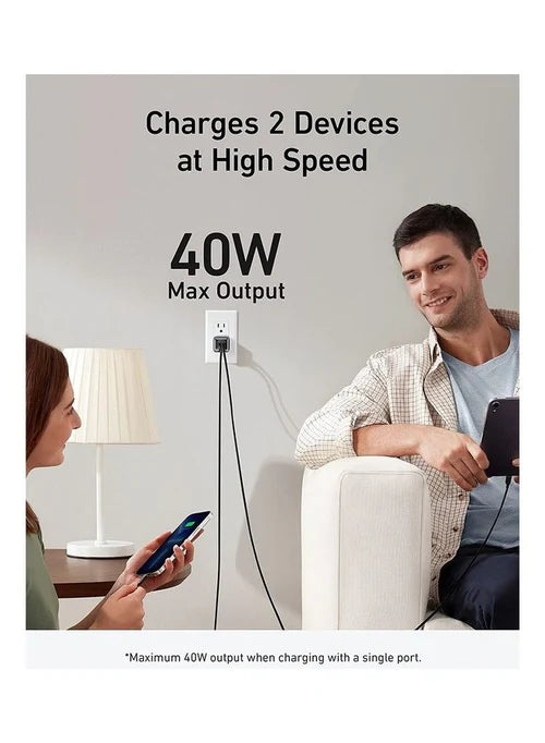 Anker 521 Nano Pro Wall Charger, 40 Watt, 2 Ports