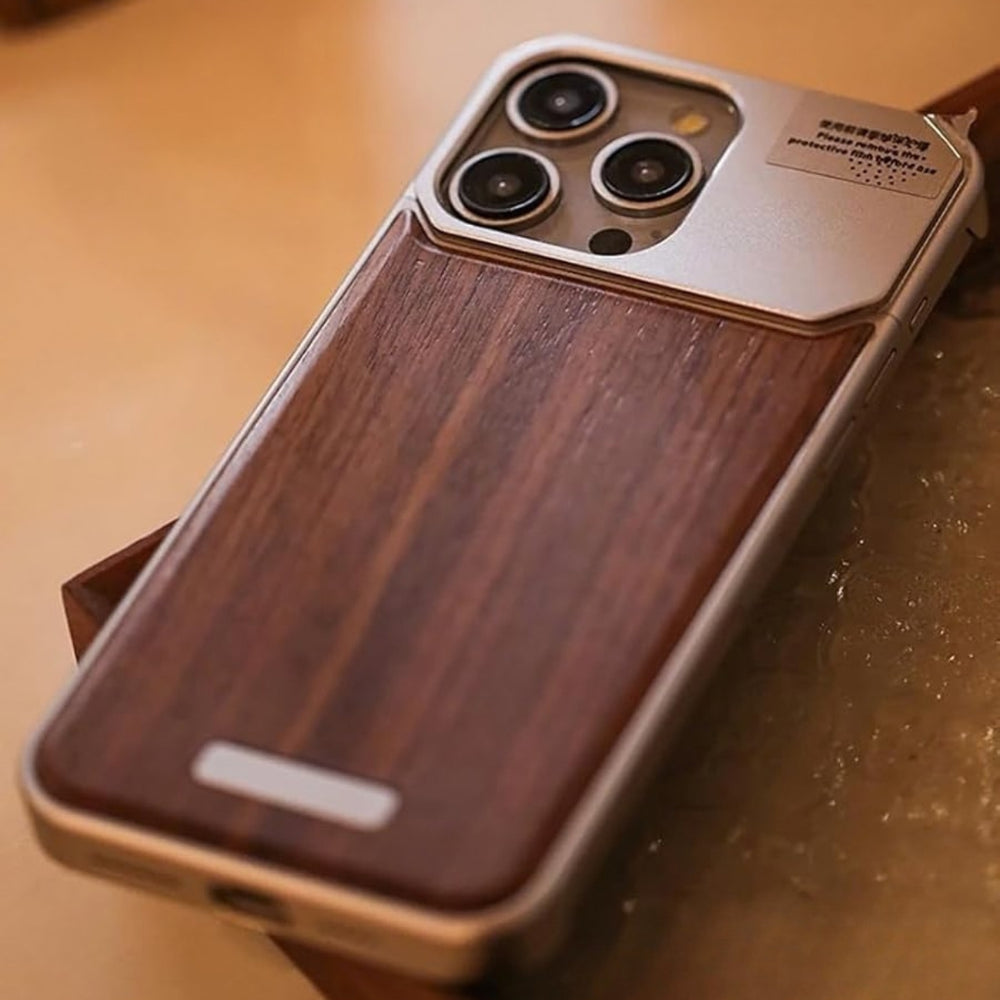 iPhone Wood Metal Frameless MagSafe Case