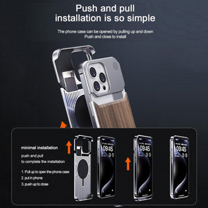 iPhone Wood Metal Frameless MagSafe Case