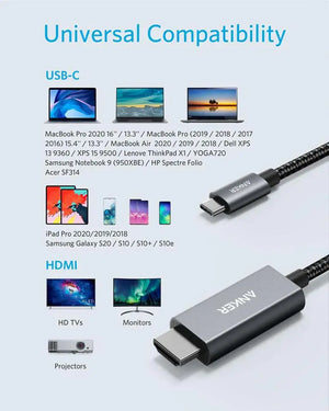 Anker Nylon USB-C to HDMI 4K Cable 1.8m