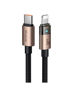 MCDODO CA-6940 - CA-6941 36W USB-C to Lightning Transparent Cable with Charging Light 1.2m