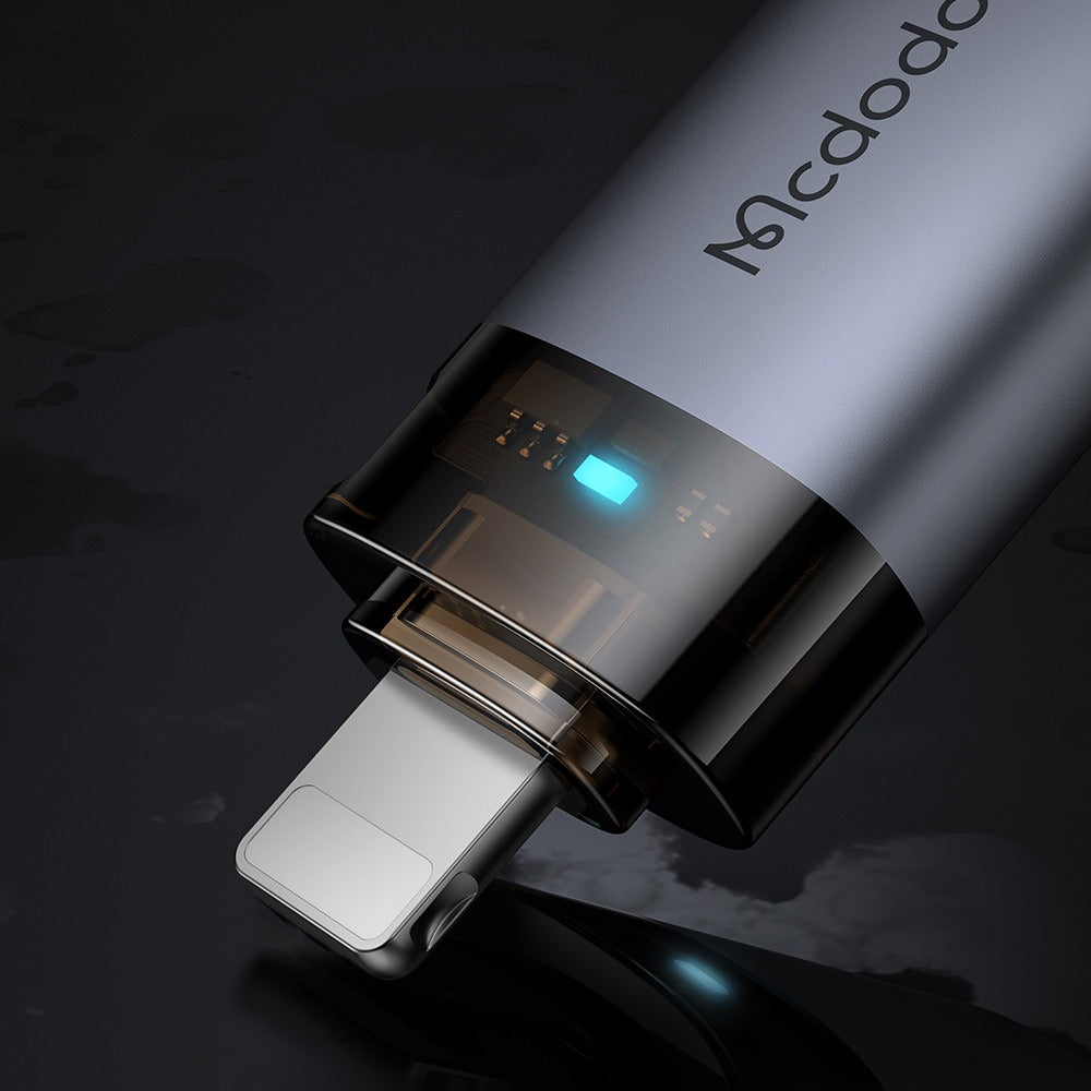 MCDODO OT-7390 USB-A to Lightning Transfer Adapter with Indicator Lights and Lanyard
