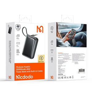 MCDODO   MC-6370  5W Digital Display 20000mAh 1C+1A Mini Power Bank Built-in Cable