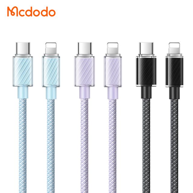 MCDODO CA-3660 36W Type-C to Lightning Transparent Data Cable 1.2m