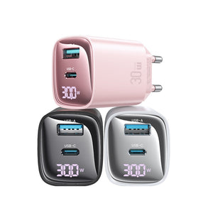 USAMS CC229 30W A+C GaN Digital Display  Fast Charger XC Series