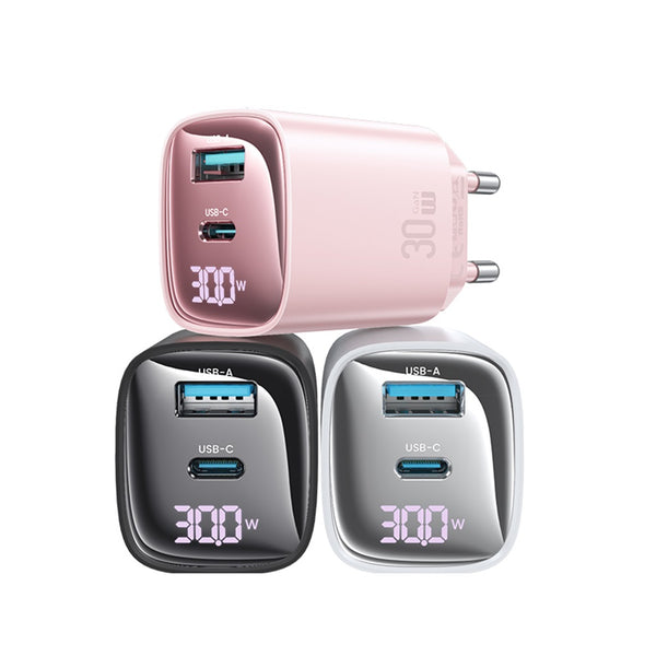 USAMS CC229 30W A+C GaN Digital Display  Fast Charger XC Series