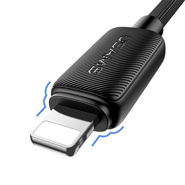 USAMS US-SJ694 USB Lightning 2.4A Striped Data Cable-KY Series 2M