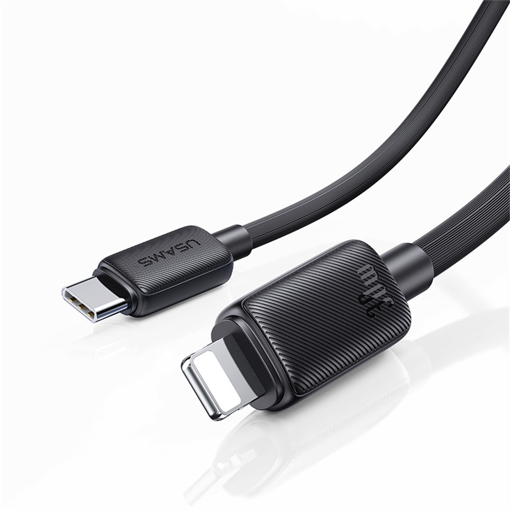 USAMS US-SJ692 30W Striped Data Cable Type-C To Lightning-KY Series 1m