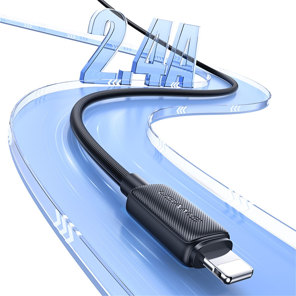 USAMS US-SJ694 USB Lightning 2.4A Striped Data Cable-KY Series 2M