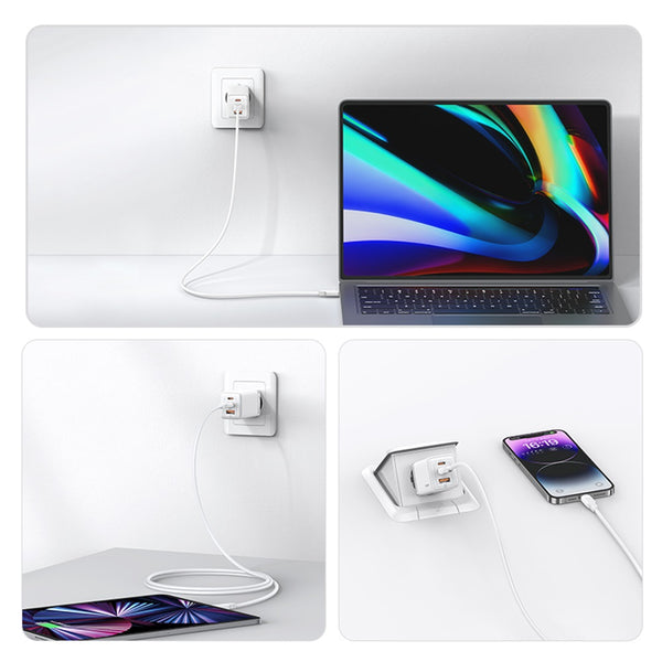 USAMS US-CC180 65W ACC 3 Ports GaN Fast Charger