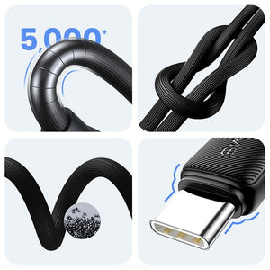 USAMS US-SJ693 Type-C 3A Striped Data Cable-KY Series 2M