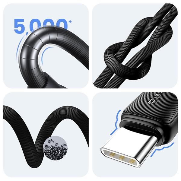 USAMS US-SJ693 Type-C 3A Striped Data Cable-KY Series 2M