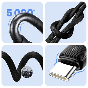 USAMS US-SJ691 60W Striped Data Cable Type-C To Type-C-KY Series 1M