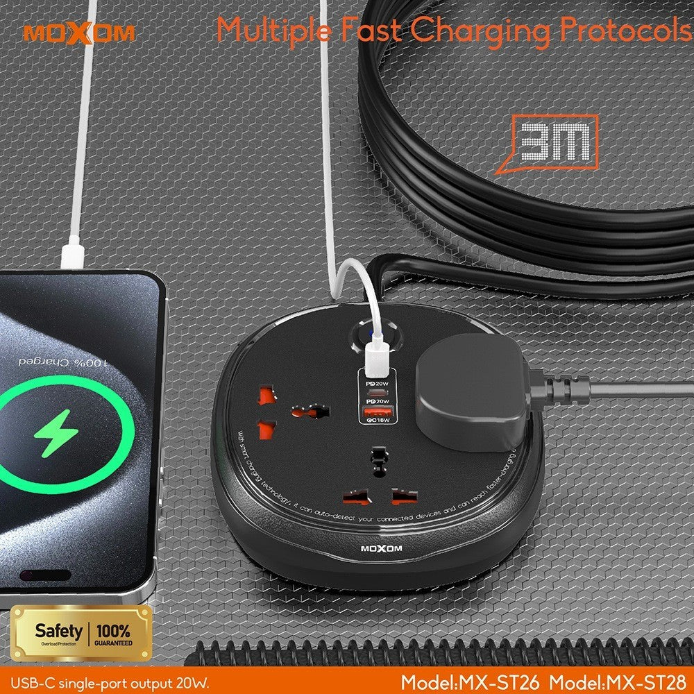 MOXOM MX-ST28 Power Strip 3m