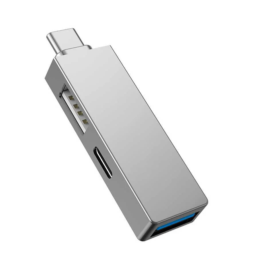 Wiwu Alpha T02 Pro 3 in 1 Type-C Hub Usb Coupler with PD Port