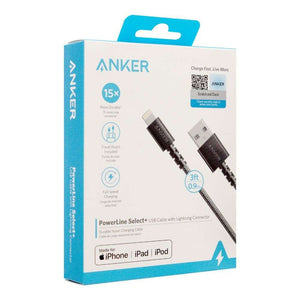 ANKER PowerLine Select+ USB Cable with Lightning connector 3ft A8012H12